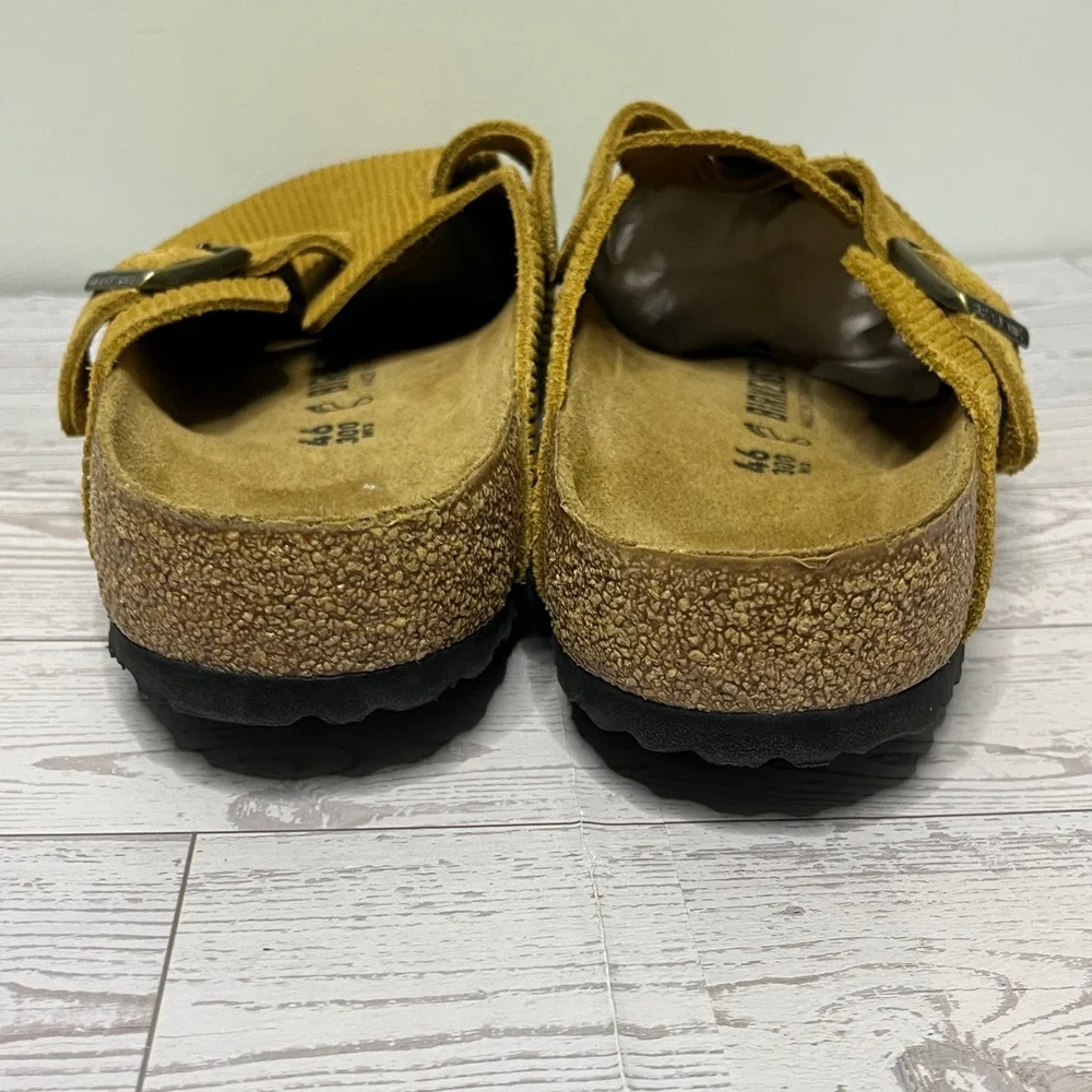 Birkenstock Boston Corduroy Suede Clogs Yellow Brown Ochre Mens 46 13